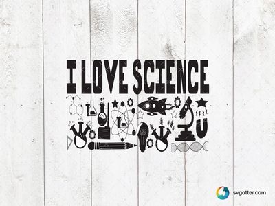 I Love Science Design, Best for students, best on t-shirt, best to be applied with screen printing