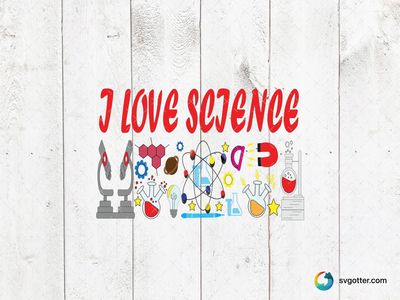 I Love Science Design, Best for students, best on t-shirt, best to be applied with screen printing