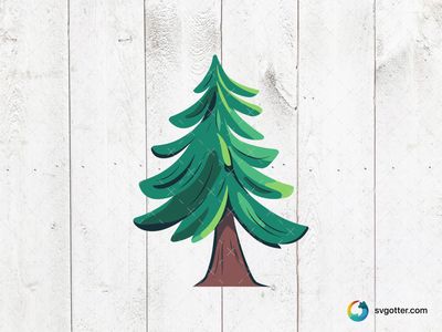 Illustrated Pine Tree, Best for nature lovers, best on wall art, best to be applied with print and cut