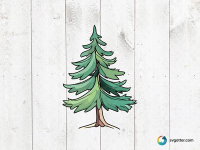 Illustrated Pine Tree, Best for nature lovers, best on wall art, best to be applied with print and cut