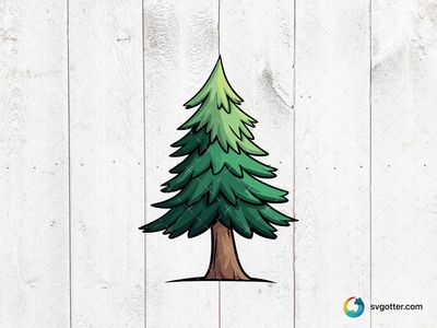 Illustrated Pine Tree, Best for nature lovers, best on wall art, best to be applied with print and cut