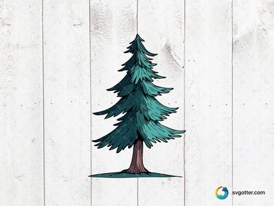 Illustrated Pine Tree, Best for nature lovers, best on wall art, best to be applied with print and cut