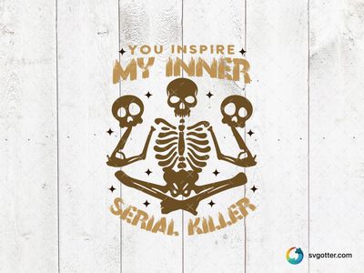 Inner Serial Killer Skeleton, Best for humor enthusiasts, best on t-shirt, best to be applied with screen printing