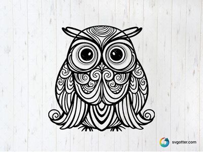 Intricate Owl Trippy Drawing, Best for artists, best on wall art, best to be applied with print and cut