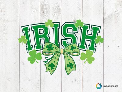 Irish Clover Bow Design, Best for holiday enthusiast, best on t-shirt, best to be applied with heat transfer vinyl