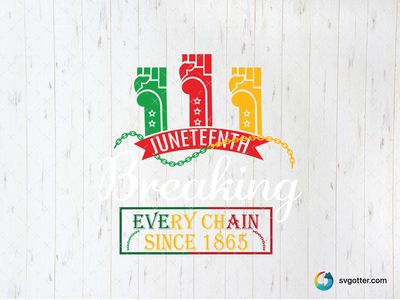 Juneteenth Breaking Chains, Best for activists, best on t-shirt, best to be applied with screen printing