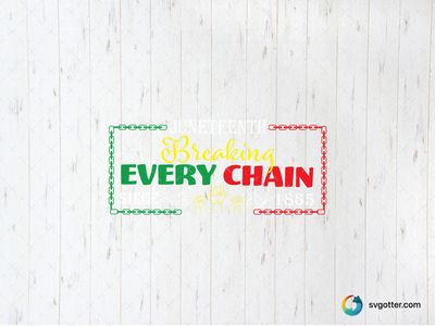 Juneteenth Breaking Every Chain, Best for activists, best on t-shirt, best to be applied with screen printing