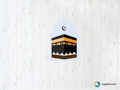 Kaaba Illustration, Best for religious enthusiasts, best on wall art, best to be applied with print and cut
