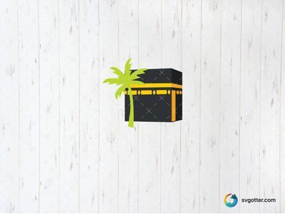 Kaaba with Palm Tree, Best for religious enthusiasts, best on wall art, best to be applied with print and cut