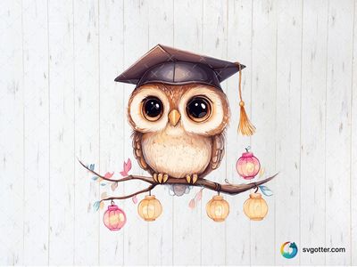 Kawaii Graduation Owl, Best for students, best on t-shirt, best to be applied with sublimation