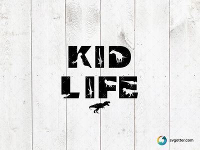 Kid Life Dinosaur Silhouette, Best for children, best on t-shirt, best to be applied with screen printing