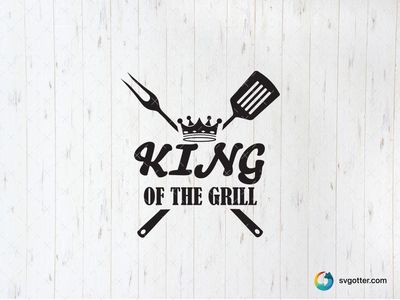 King of the Grill Design, Best for dad, best on apron, best to be applied with heat transfer vinyl