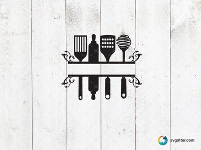 Kitchen Utensil Silhouette, Best for home decor enthusiasts, best on wall art, best to be applied with stencil or decal application