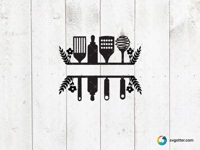 Kitchen Utensils Silhouette, Best for home decor enthusiasts, best on wall art, best to be applied with decal application