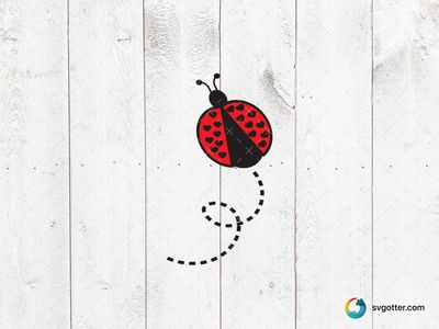 Ladybug Heart Design, Best for child, best on t-shirt, best to be applied with heat transfer vinyl