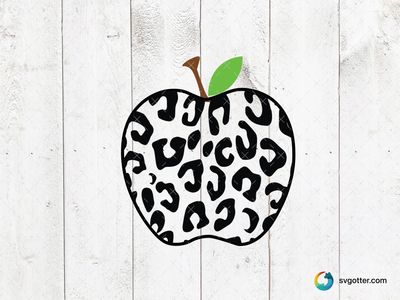 Leopard Pattern Apple, Best for farmers, best on tote bags, best to be applied with sublimation