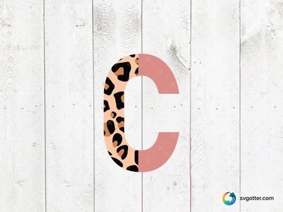 Leopard Pattern Letter C, Best for artists, best on wall art, best to be applied with print and cut