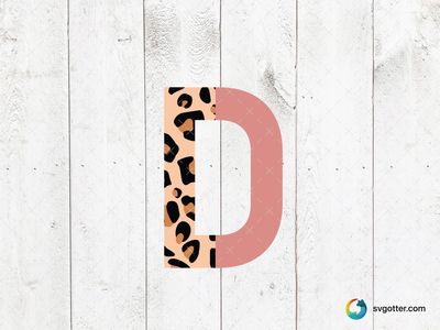 Leopard Pattern Letter D, Best for artists, best on wall art, best to be applied with print and cut
