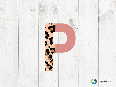 Leopard Pattern Letter P, Best for artists, best on wall art, best to be applied with print and cut