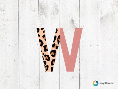 Leopard Pattern Letter V, Best for artists, best on wall art, best to be applied with print and cut