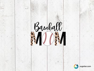 Leopard Print Baseball Mom, Best for mom, best on t-shirt, best to be applied with heat transfer vinyl