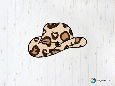 Leopard Print Cowboy Hat, Best for fashion enthusiasts, best on glass wraps, best to be applied with adhesive vinyl