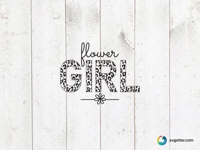 Leopard Print Flower Girl Design, Best for flower girls, best on t-shirt, best to be applied with heat transfer vinyl