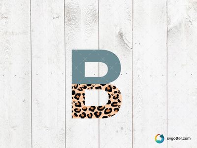 Leopard Print Letter B, Best for artists, best on t-shirt, best to be applied with sublimation