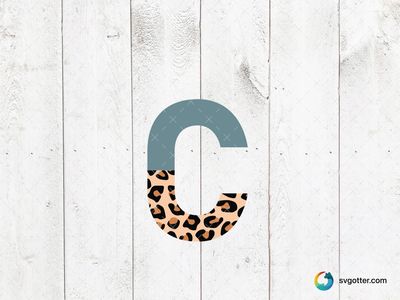 Leopard Print Letter C, Best for artists, best on t-shirt, best to be applied with sublimation