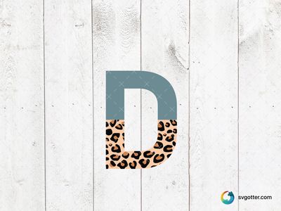 Leopard Print Letter D, Best for artists, best on t-shirt, best to be applied with heat transfer vinyl
