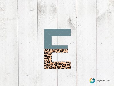 Leopard Print Letter E, Best for artists, best on wall art, best to be applied with print and cut