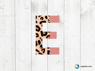 Leopard Print Letter E, Best for artists, best on wall art, best to be applied with print and cut