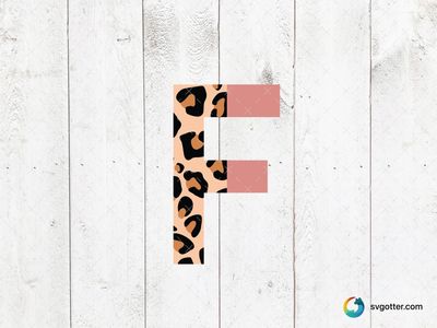 Leopard Print Letter F, Best for artists, best on wall art, best to be applied with print and cut