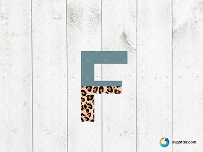 Leopard Print Letter F, Best for artists, best on wall art, best to be applied with print and cut