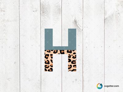 Leopard Print Letter H, Best for artists, best on t-shirt, best to be applied with sublimation