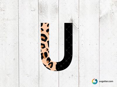 Leopard Print Letter J, Best for artists, best on t-shirt, best to be applied with sublimation
