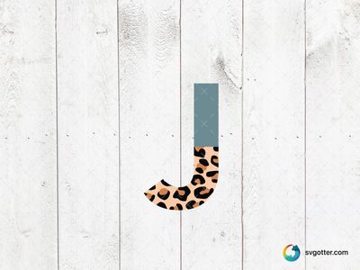 Leopard Print Letter J, Best for artists, best on t-shirt, best to be applied with sublimation
