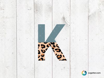 Leopard Print Letter K, Best for artists, best on t-shirt, best to be applied with sublimation