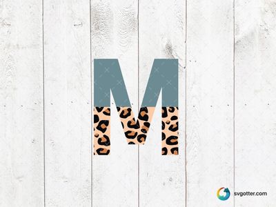 Leopard Print Letter M, Best for artists, best on t-shirt, best to be applied with screen printing