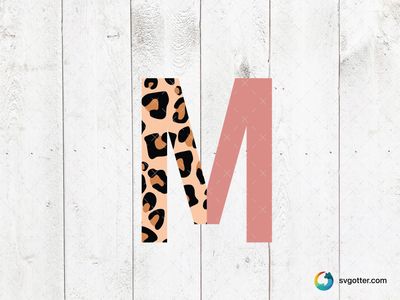 Leopard Print Letter M, Best for artists, best on wall art, best to be applied with print and cut