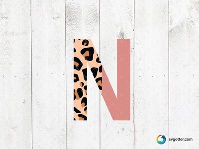 Leopard Print Letter N, Best for artists, best on wall art, best to be applied with print and cut