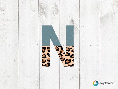 Leopard Print Letter N, Best for artists, best on t-shirt, best to be applied with sublimation