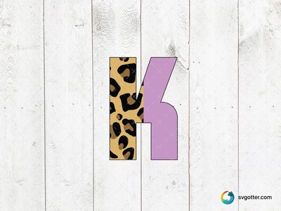 Leopard Print and Purple K, Best for fashion enthusiasts, best on t-shirt, best to be applied with heat transfer vinyl