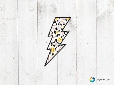 Leopard Print Sports Lightning Bolt, Best for sports fans, best on t-shirt, best to be applied with heat transfer vinyl