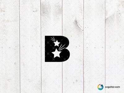 Letter B with Stars, Best for artists, best on t-shirt, best to be applied with screen printing