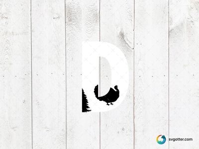 Letter D with Turkey Silhouette, Best for artists, best on t-shirt, best to be applied with screen printing