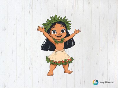 Lilo in Hawaiian Attire, Best for children, best on t-shirt, best to be applied with sublimation