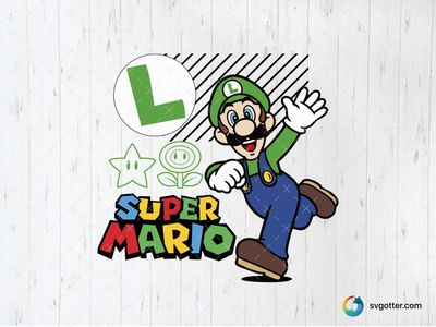 Luigi Super Mario Design, Best for gamer, best on t-shirt, best to be applied with screen printing
