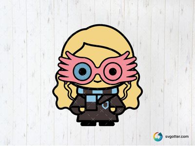 Luna Lovegood Cartoon, Best for Harry Potter fans, best on t-shirt, best to be applied with sublimation