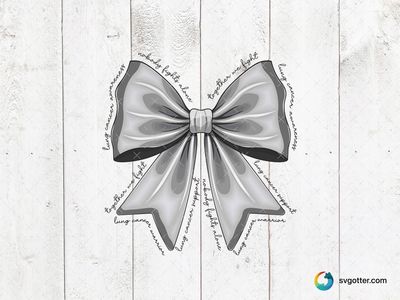 Lung Cancer Awareness Bow, Best for activists, best on t-shirt, best to be applied with heat transfer vinyl
